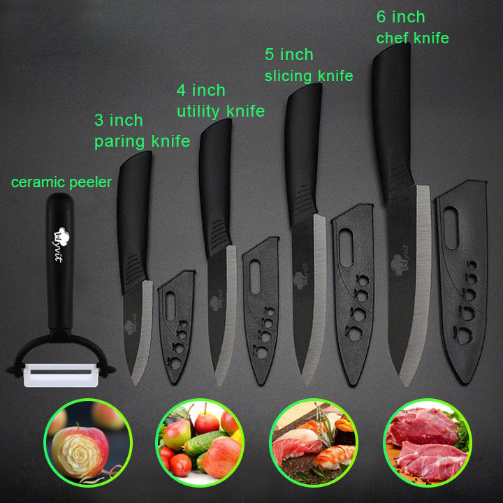 Zirconium Oxide Non-slip Handle Ceramic Knife Set