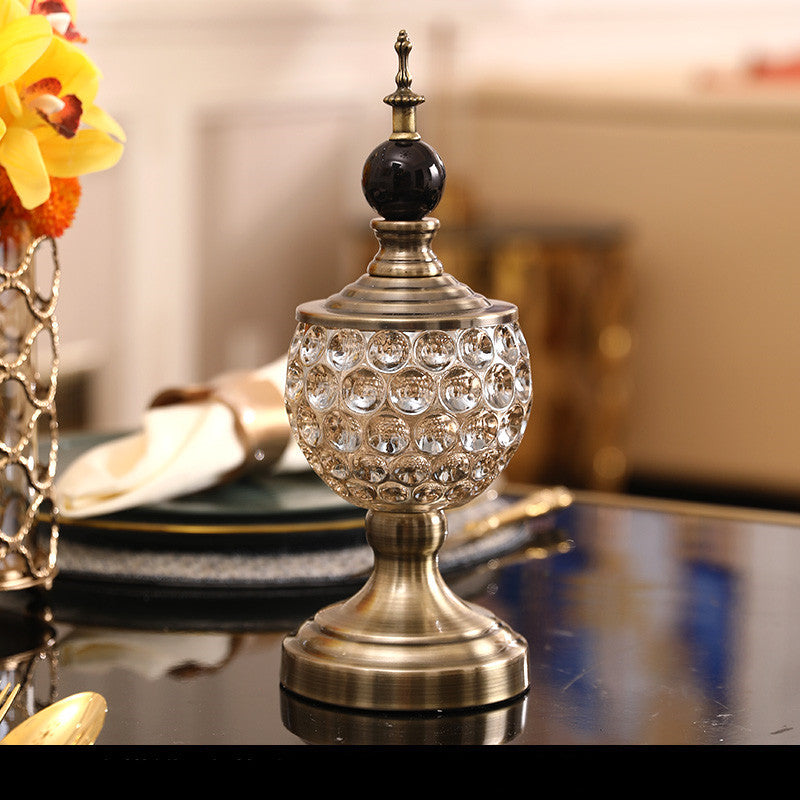 Metal Glass Candy Storage Jar