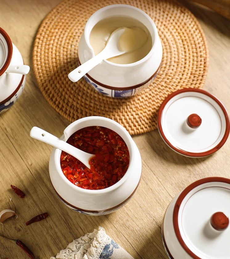 Lard Jar Household Ceramic Spice Jars