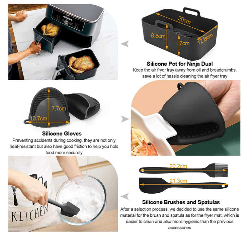 Air Fryer Rectangular Set Double Pot Grill