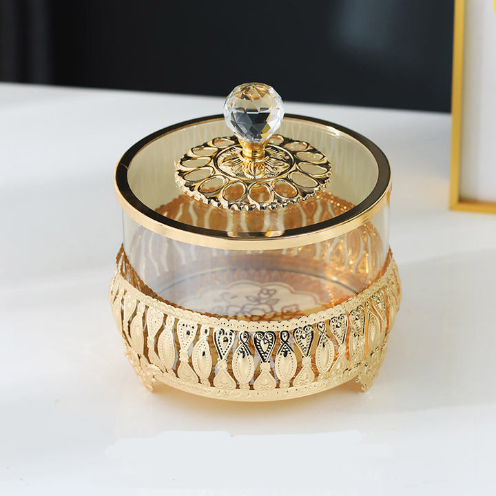 Metal Glass Candy Storage Jar