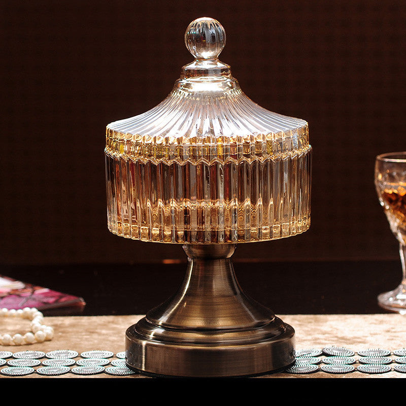 Metal Glass Candy Storage Jar