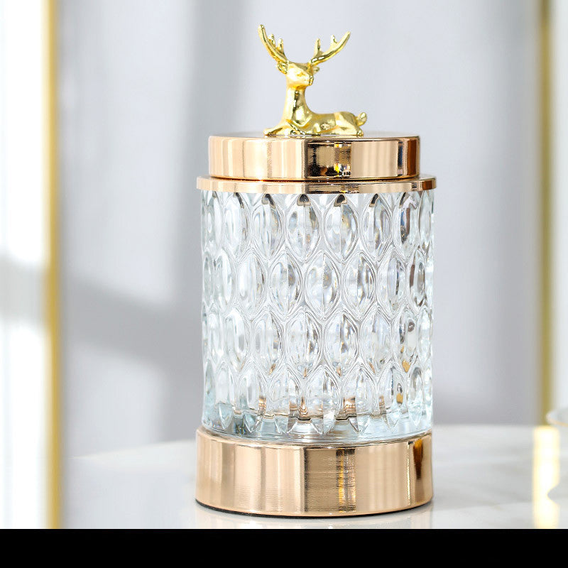 Metal Glass Candy Storage Jar