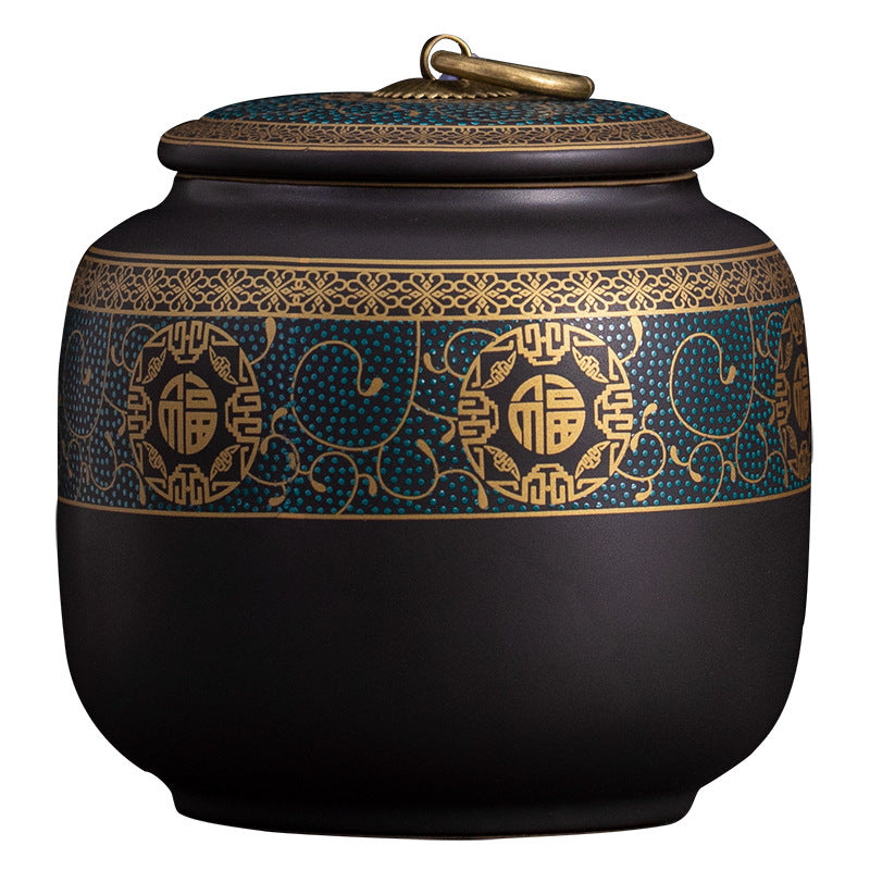 Ceramic Retro Tea Jar Medium Sealed Storage Jar