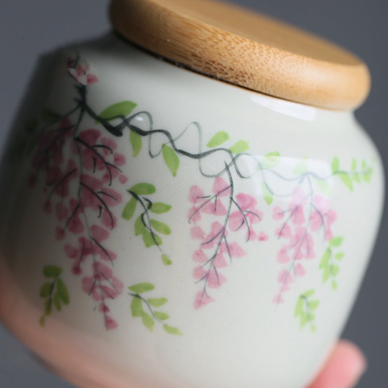 Wisteria Flower Small Tea Jar Sealed Jar