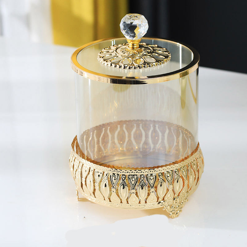 Metal Glass Candy Storage Jar