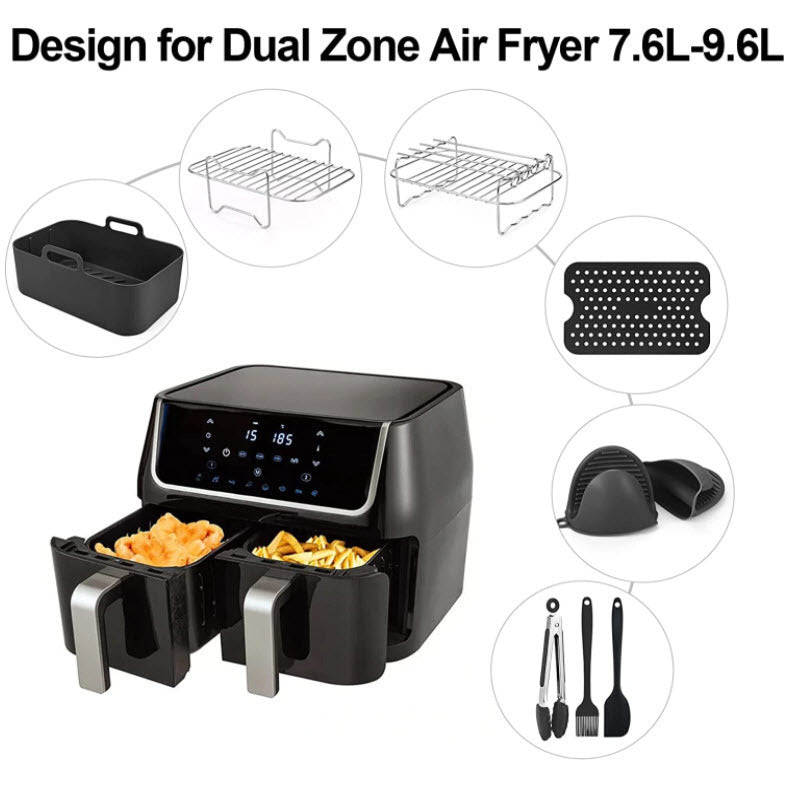 Air Fryer Rectangular Set Double Pot Grill