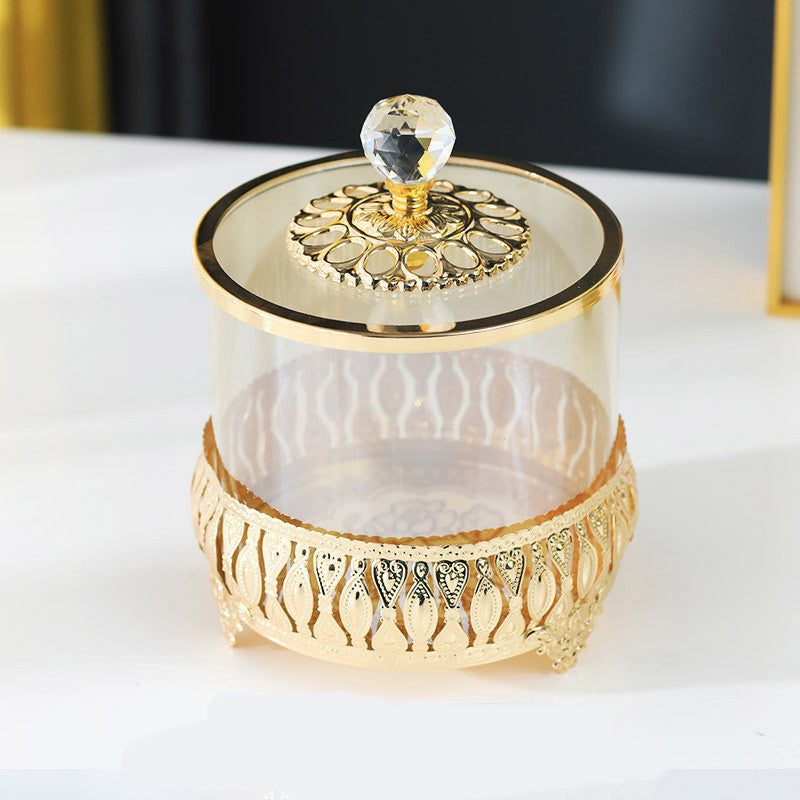 Metal Glass Candy Storage Jar