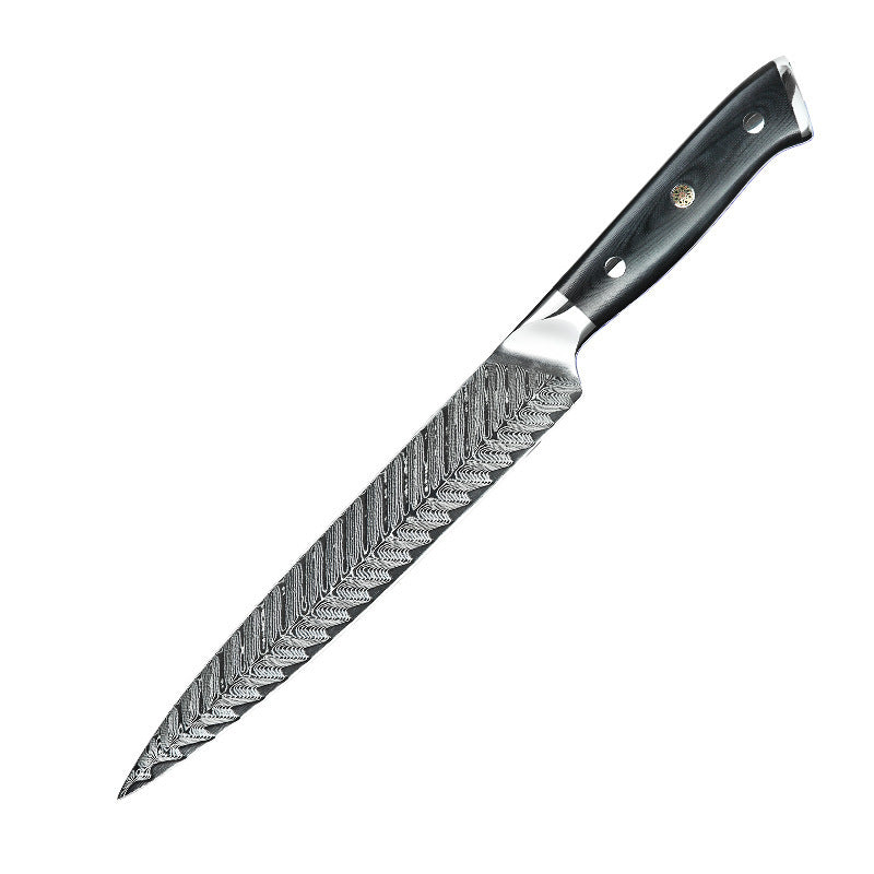 Damascus kitchen knife fish bone