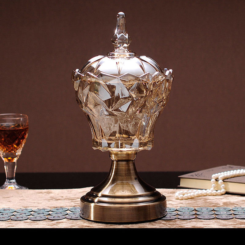 Metal Glass Candy Storage Jar